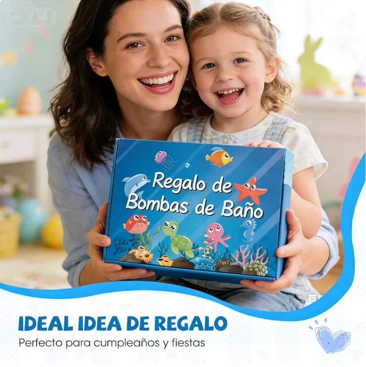 Bombas de baño para niños con juguetes en su interior