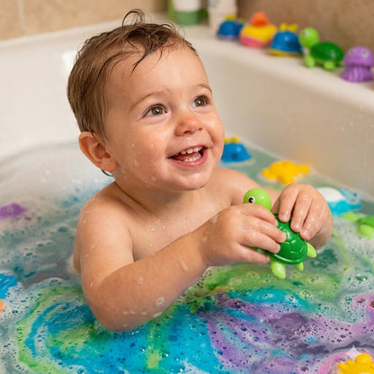 Bombas de baño para niños con juguetes en su interior