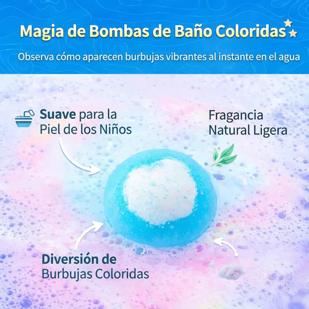 Bombas de baño para niños con juguetes en su interior